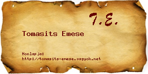 Tomasits Emese névjegykártya